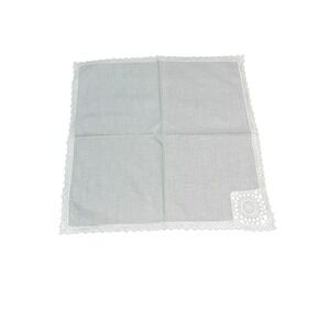 White Hand Crochet Edge Napkins 100% Cotton 8 Napkins 16" X 16" Beautiful Unused